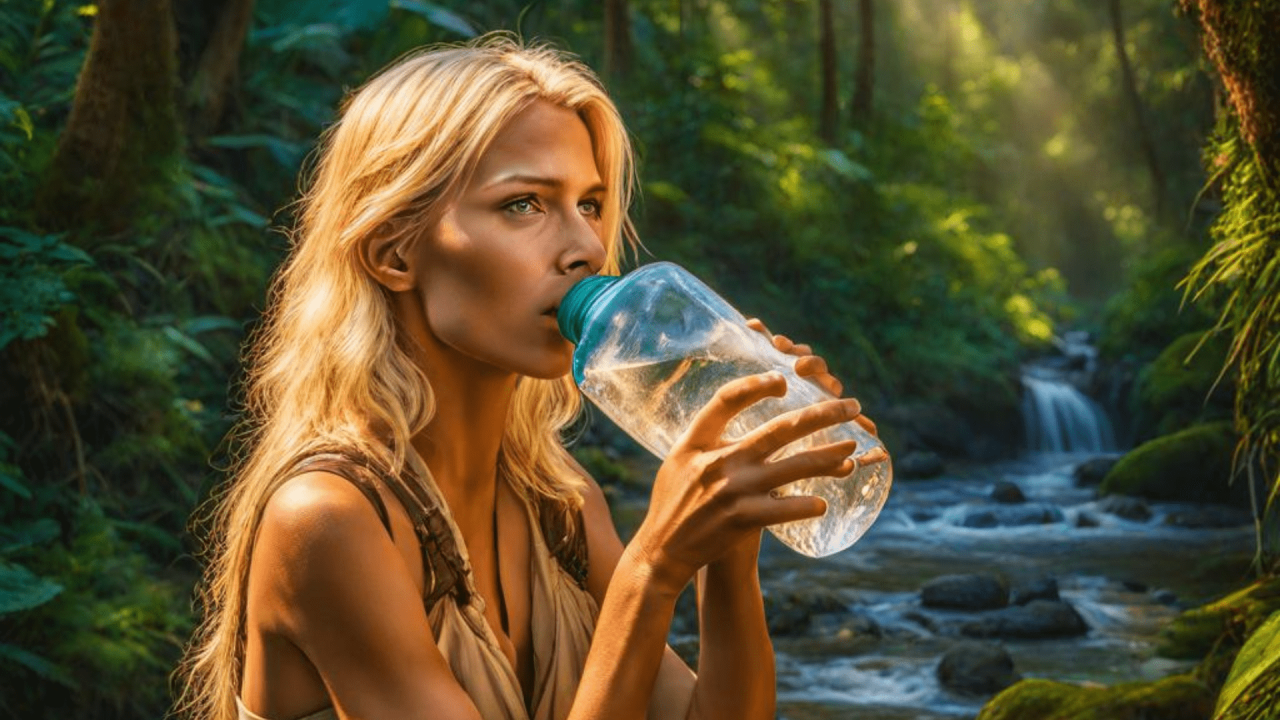 Mujer disfrutando de hidratación natural desierto Brasil FitLine Restorate